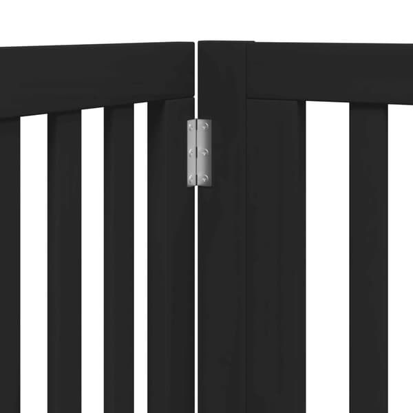 vidaXL foldbar hundegitter med dør 4 paneler sort 320 cm