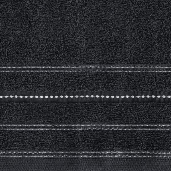 VENTO stribet badehåndklæde sort 70x140 cm