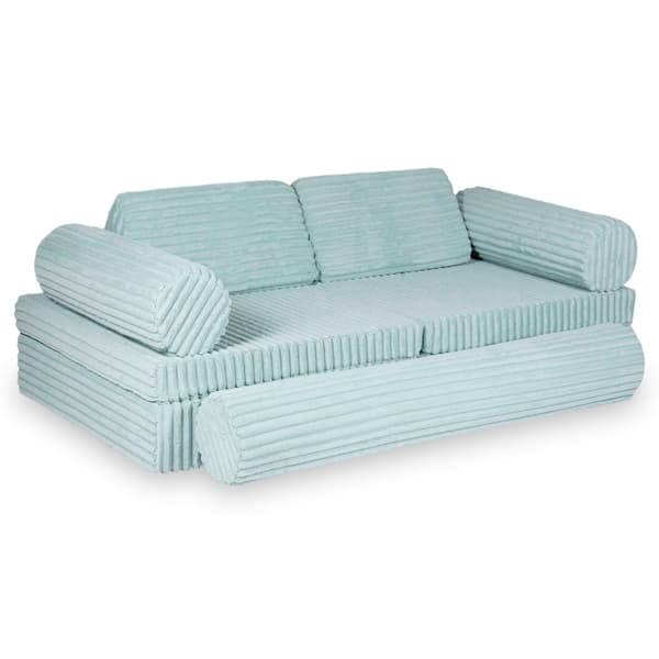 Montessori Premium Waffle Play Sofa Lys Mintgrøn