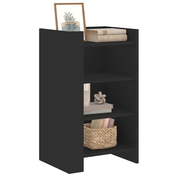 vidaXL skab, sort, 45x35x75 cm, træbaseret materiale