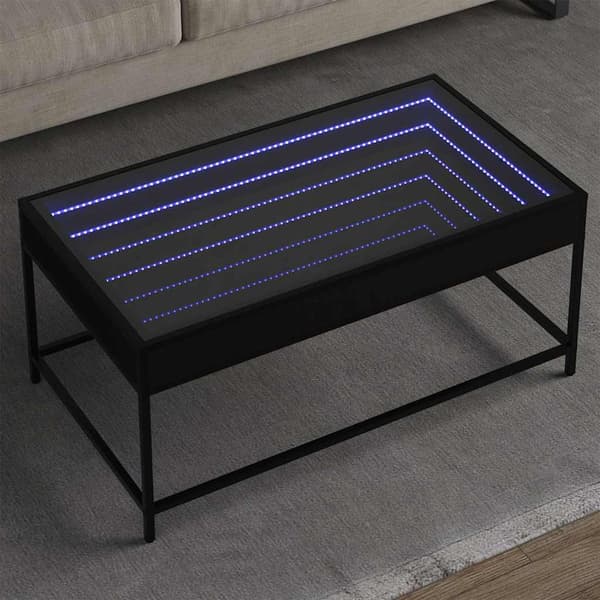 vidaXL Infinity LED sofabord sort 90x50x41 cm
