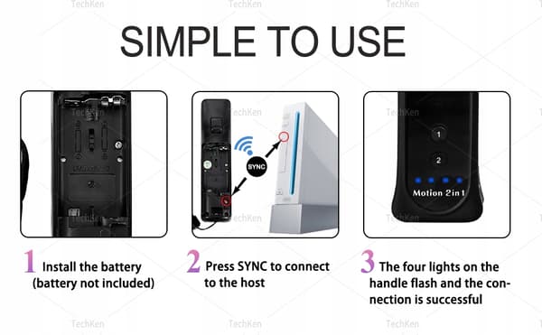Wii Remote Nunchuck TechKen til Wii/Wii U