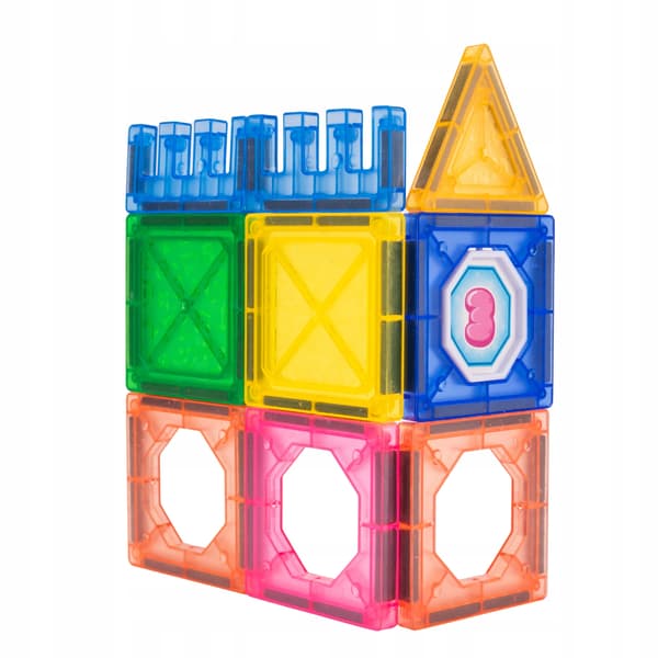 3D Magnetiska Block Slott och Fordon Stor Set med 110 Pedagogiska Bitar