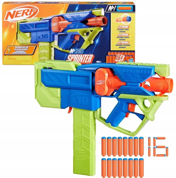 HASBRO NERF N-SARJAN Sprinter Blaster + Tikatikka F8625