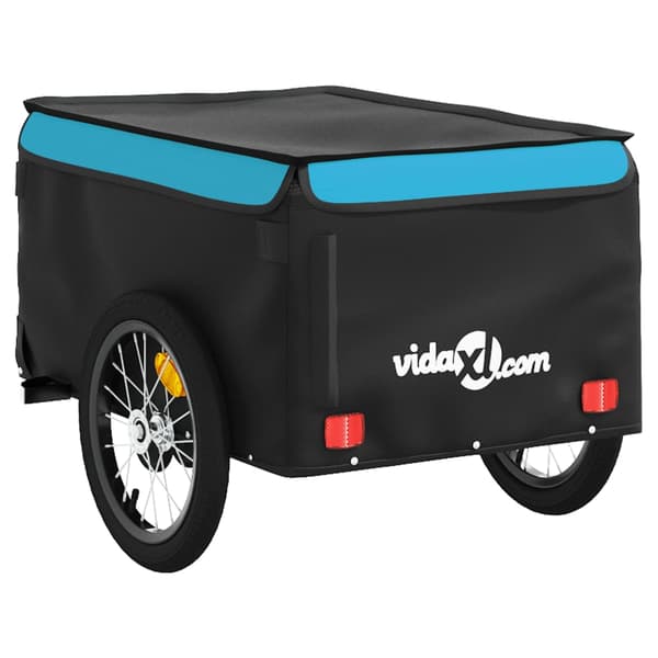 vidaXL cykelanhænger, sort og blå, 45 kg, jern