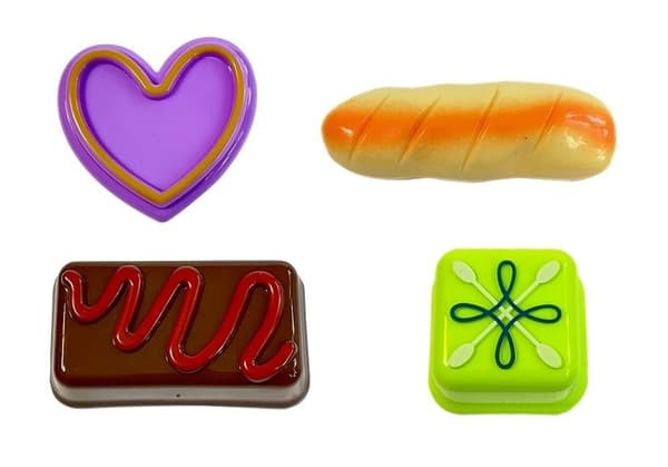 Makeissetti leikkimiseen makeiskaupassa: kakku, jäätelö