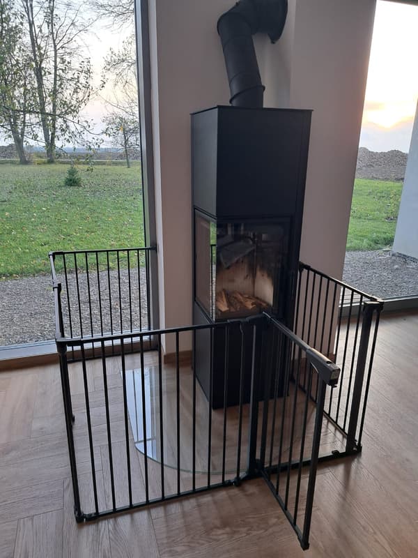 Universell sikkerhedsbarriär op til 331 cm til hunde og katte - sort loft, solid, stål, holdbar