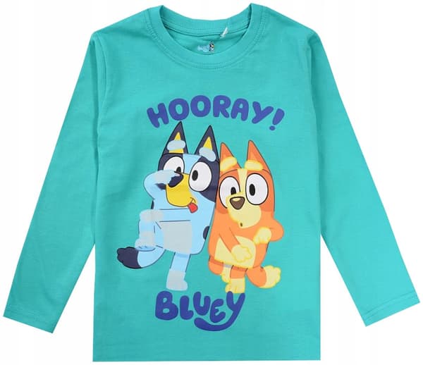 Bluey drengebluse langærmet bomuld grøn 110