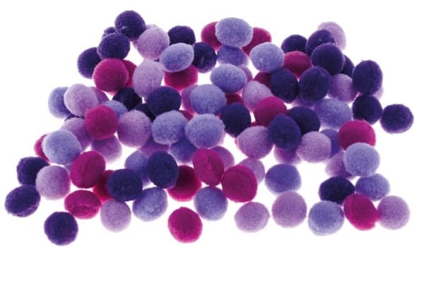 Violetit pompomit 10mm 100kpl