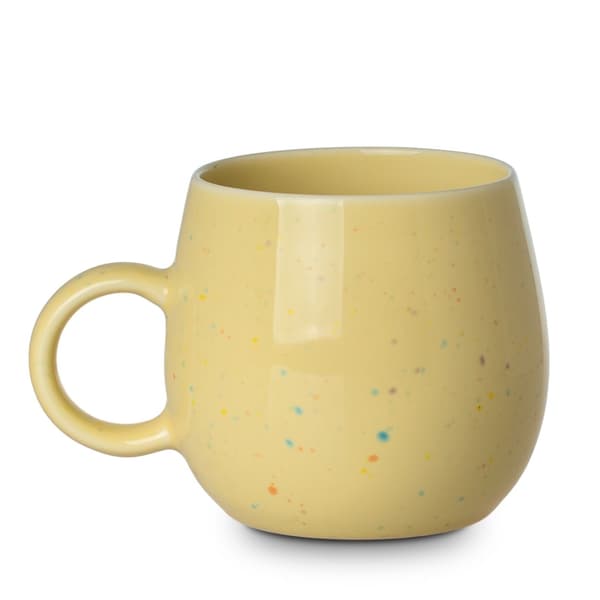 Keltainen 480ml pilkullinen pop-muki