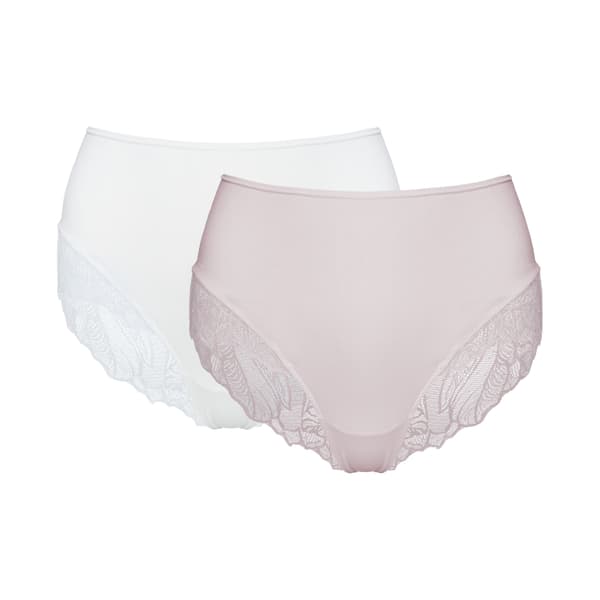 PINKY Högmidjade Trosor 2-pack Esotiq | Vit, Rosa M