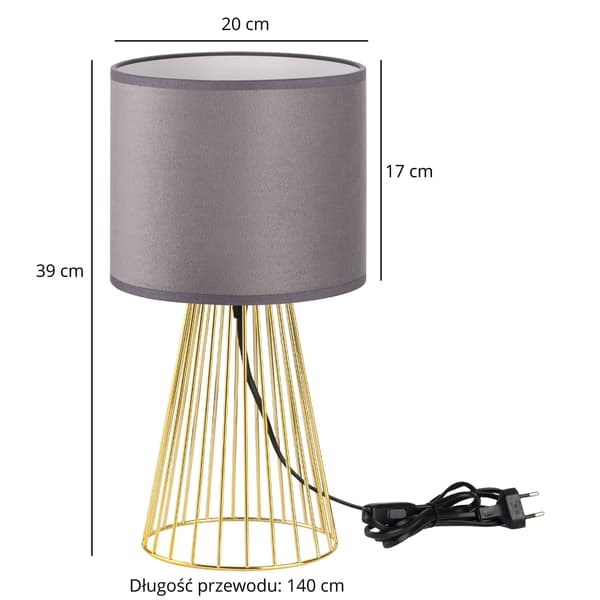 Tornado ASBGZ lampa, grå sammet
