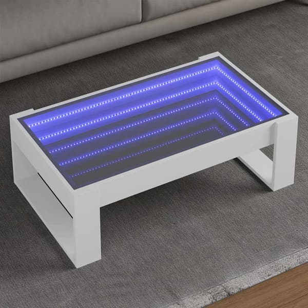 vidaXL Infinity LED soffbord vitt 90x53x30 cm