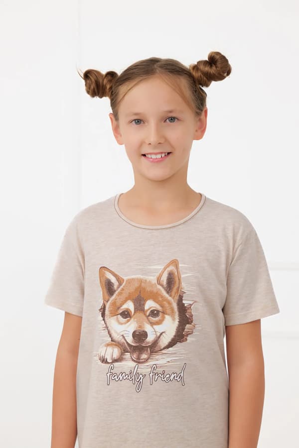 Shiba kortärmad pyjamas för flickor, 8 år