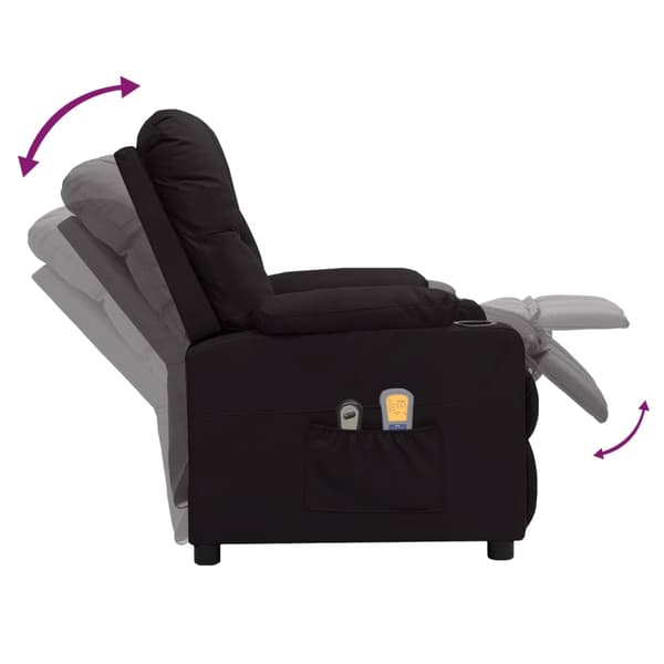 vidaXL elektrisk massagestol, sort, kunstlæder