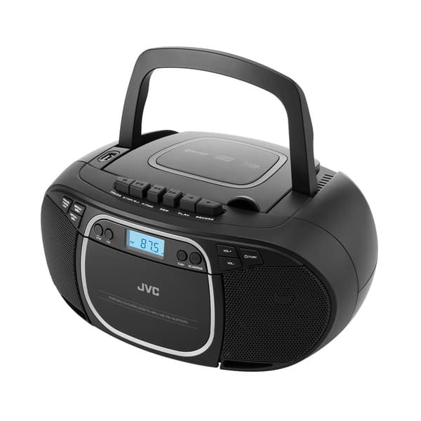 JVC Ghettoblaster RC-E451B Bluetooth 5.0 CD USB FM kassettebånd 2×1.6 W