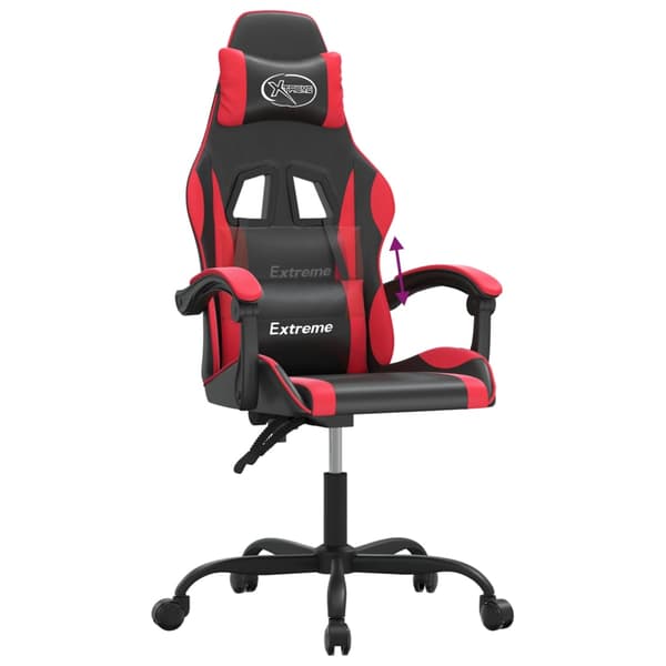 vidaXL gamingstol, sort og rød, kunstlæder