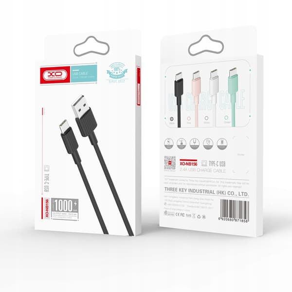 XO XO USB-laddningskabel - MicroUSB Typ B 1m Vit
