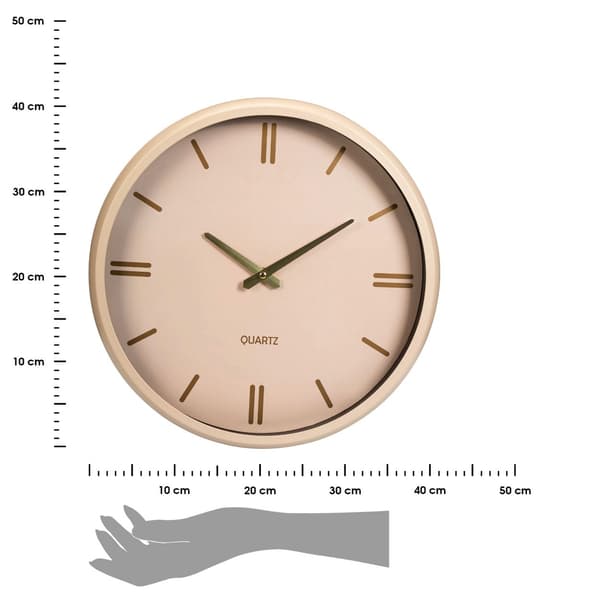 Rund krämfärgad väggklocka, 38 cm