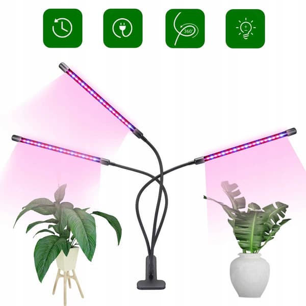 Heckermann plantevækstlampe - 27W - 3 hoveder