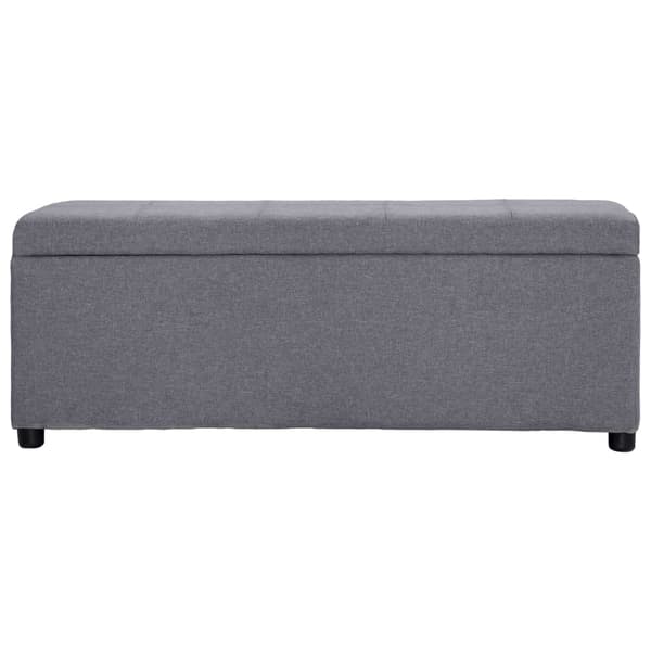 vidaXL Förvaringsbänk 116 cm ljusgrå polyester