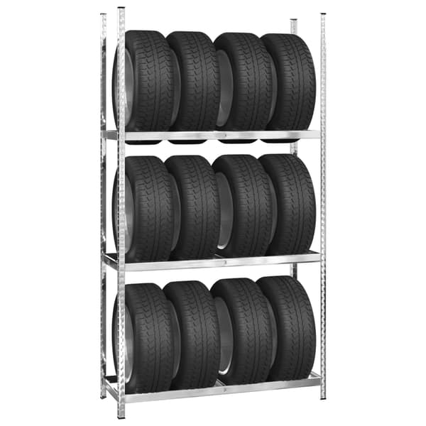 vidaXL 3-etagers dækstativ 110x40x200 cm stål