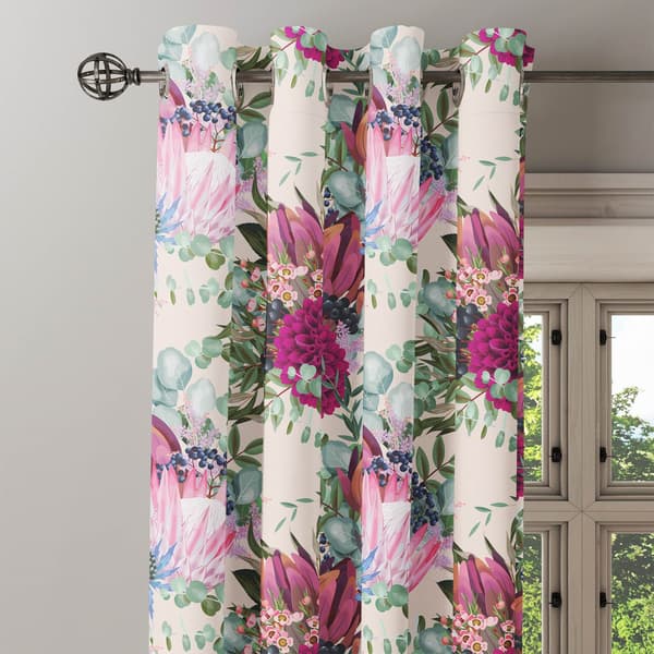 Gardin med snørehuller print 042