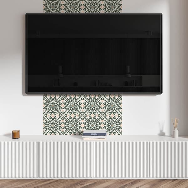 Nem montering vinylflisesæt blomstermønster med blade 10x40x20 cm