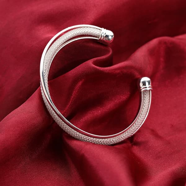 Dame sølv armbånd mesh armbånd asymmetrisk gave