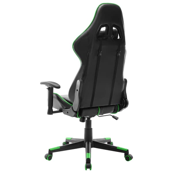 vidaXL gamingstol, sort og grøn, kunstlæder