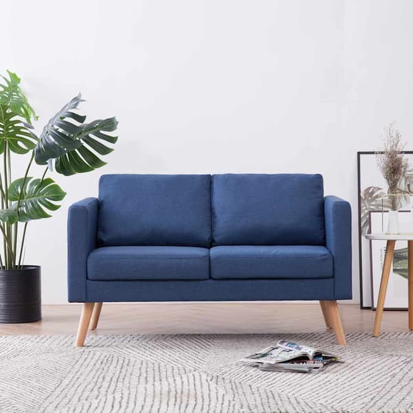 vidaXL 2-personers stofsofa, blå