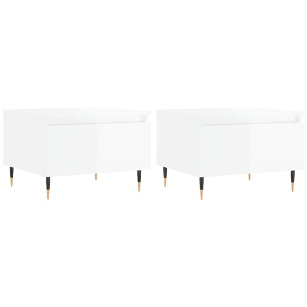 vidaXL Soffbord, set om 2, högglans, vit, 50x46x35 cm