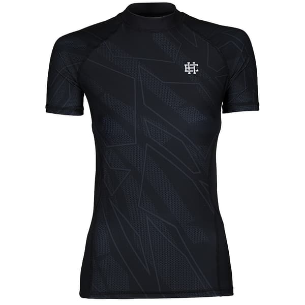 SHADOW XL dame kortærmet rashguard, SORT