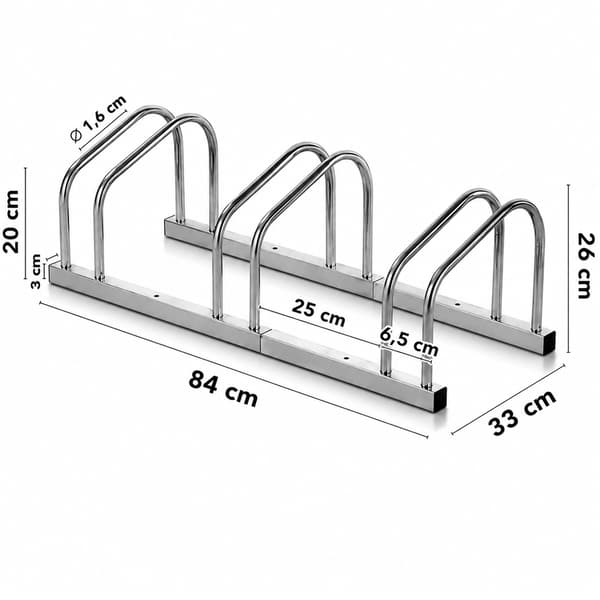 Cykelstativ med 3 stationer