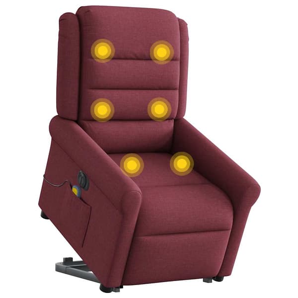 vidaXL Elektrisk lyftbar massagefåtölj röd