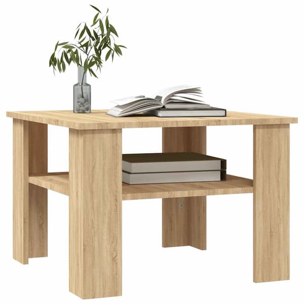 vidaXL sofabord, Sonoma eg, 60x60x42 cm, spånplade