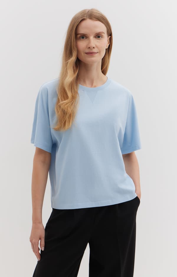Ekologisk bomulls-t-shirt i oversize-modell, storlek S