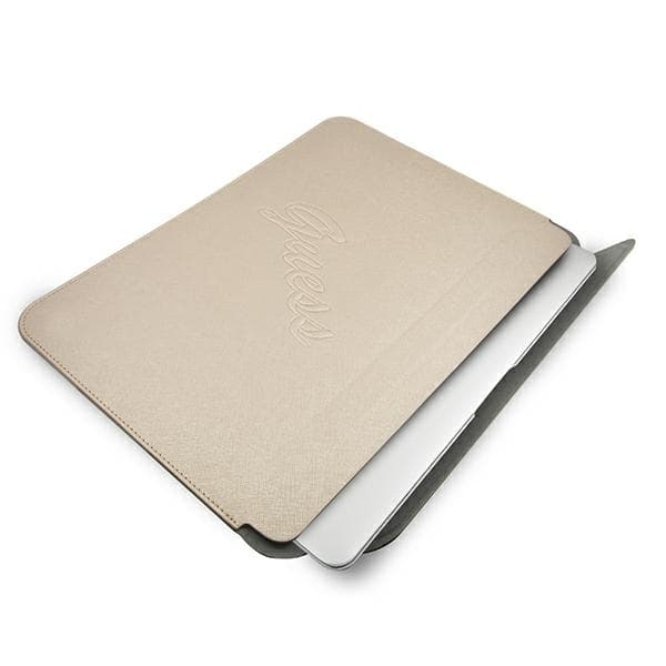 Guess Sleeve Saffiano Script Laptoptaske/Etui op til 13", Guld
