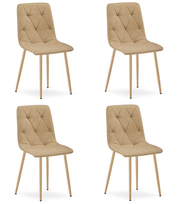 LIBRA stol - brunt stof / træfarvede ben x 4