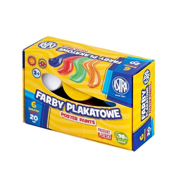 Plakatmaling 6 farver 20ml ASTRA