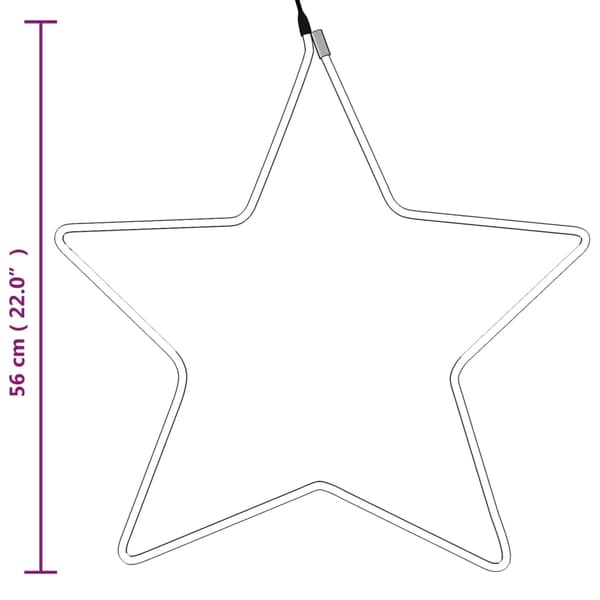 vidaXL julestjerner, 48 varme hvide LED'er, 2 stk., 56 cm