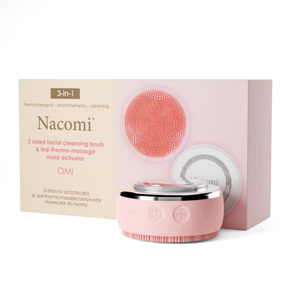 Nacomi OMI 2-sidig 3-i-1 ansiktsmassageborste, rosa
