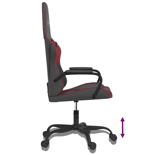vidaXL gamingstol, sort og bordeaux, kunstlæder