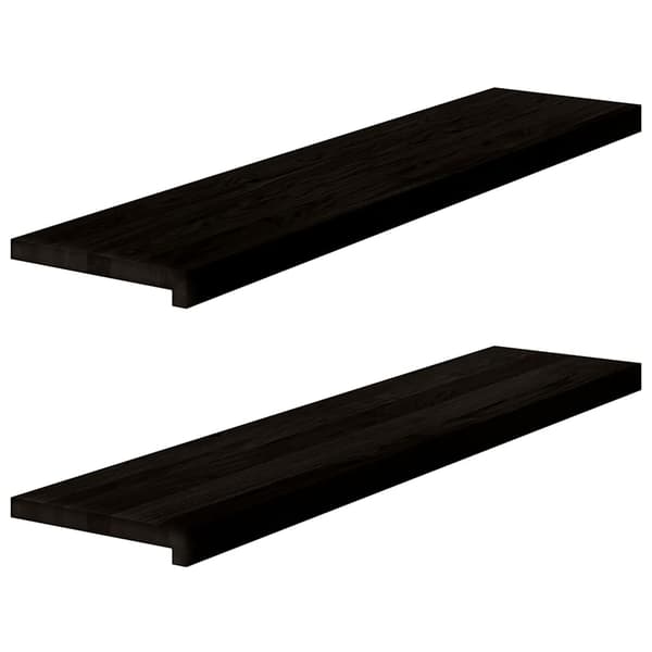 vidaXL trappetrin 2 stk. brun 110x30x2 cm massivt egetræ
