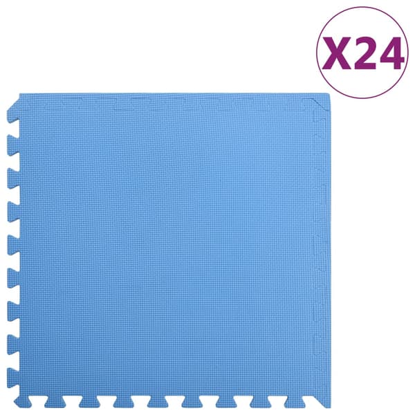 vidaXL gulvmåtter, 24 stk., 8,64 cm, EVA-skum, blå