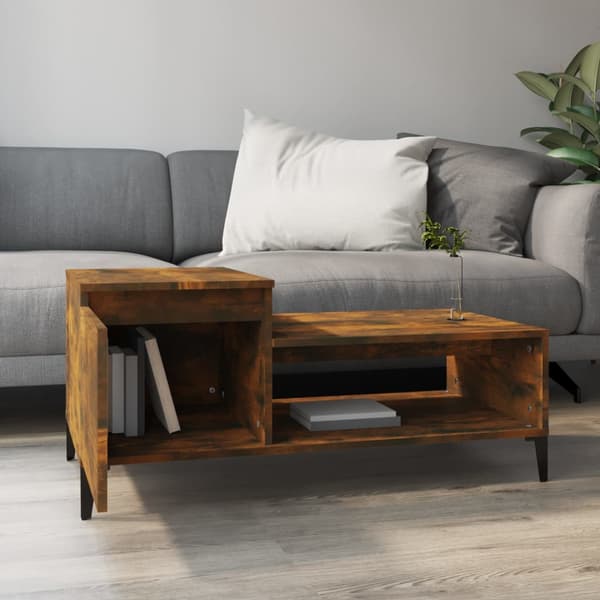 vidaXL sofabord røget eg 100x50x45 cm