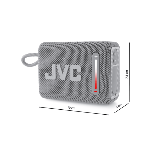 JVC BT-kaiutin XS-E114G 5W RMS Bluetooth 5.3 IPX6 FM USB harmaa