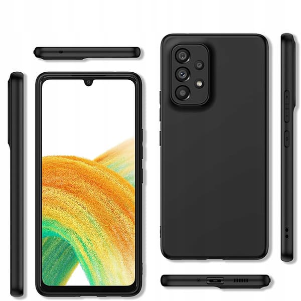 SLIMET ETUI I MAT SORT TIL SAMSUNG GALAXY A33 5G + GLAS