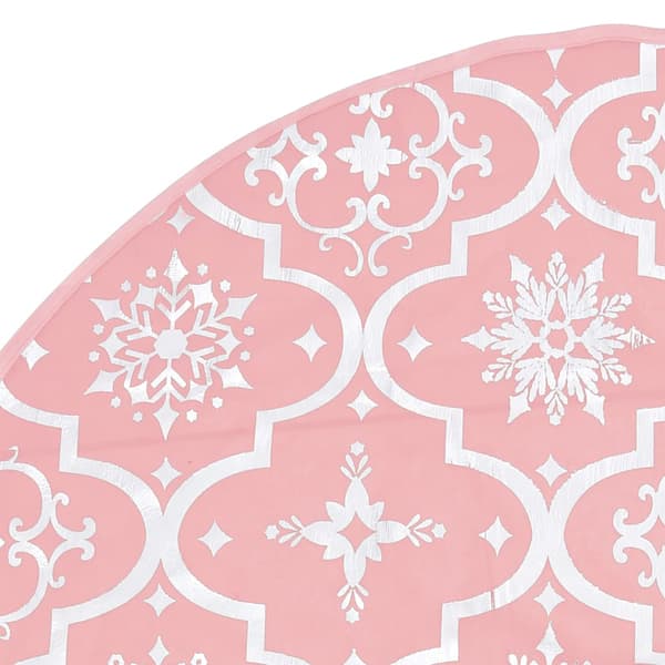 vidaXL Lyxig julgransskydd med strumpa, rosa, 90 cm