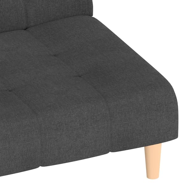 vidaXL 2-sits bäddsoffa, mörkgrå, klädd i tyg